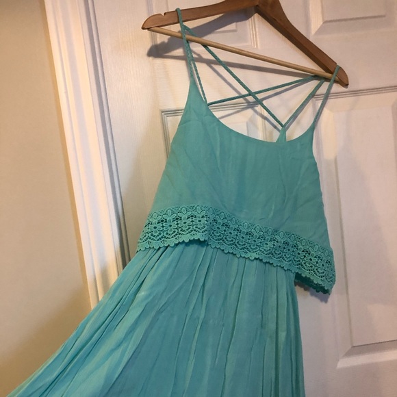 Teal Crochet Dress